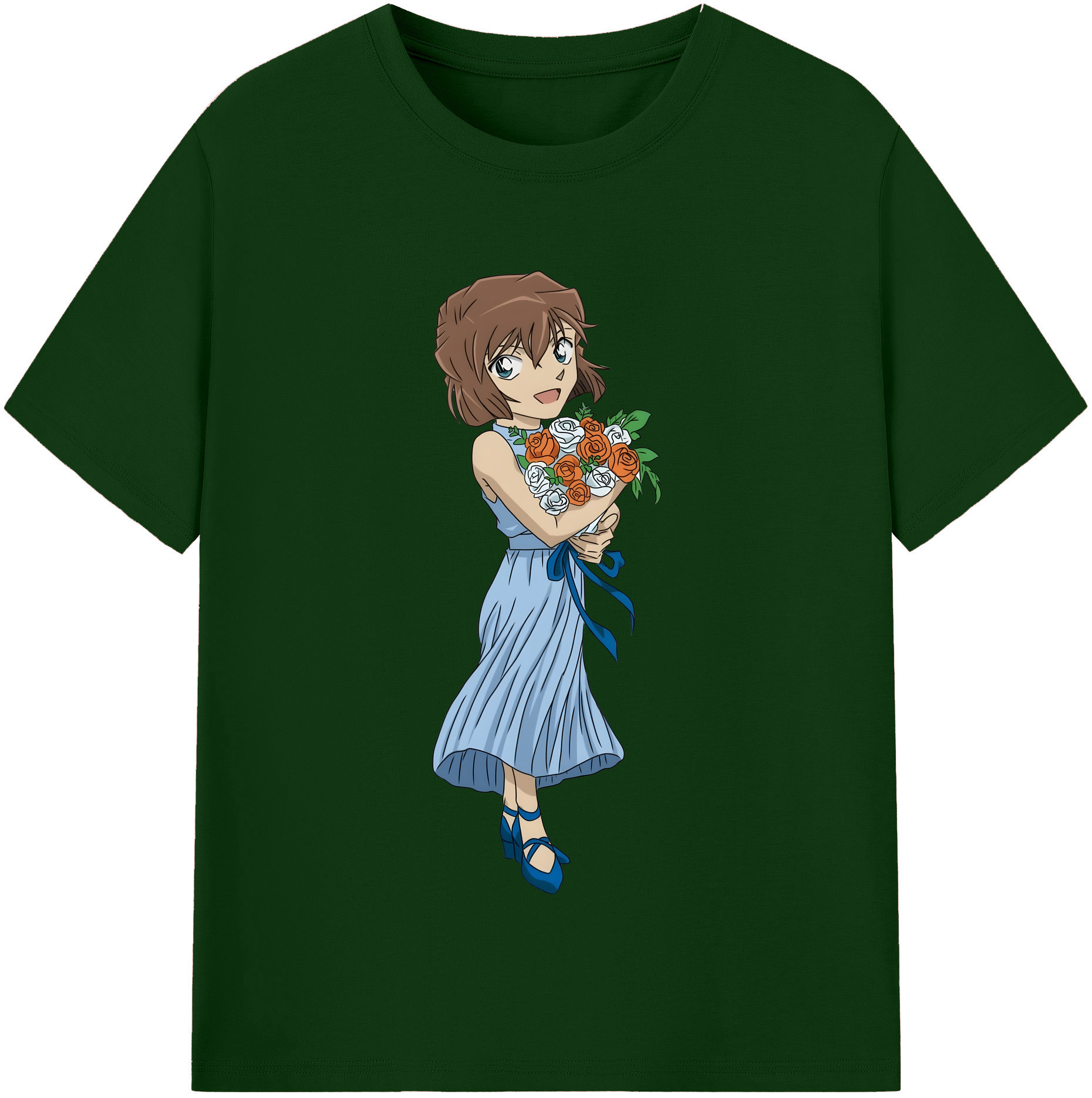 （画像用） 名探偵コナン 灰原 哀 はいばら あい Detective Conan Anita Hailey、Vi Graythorn Haibara Ai 綿100％半袖Tシャツ（フロントプリント）